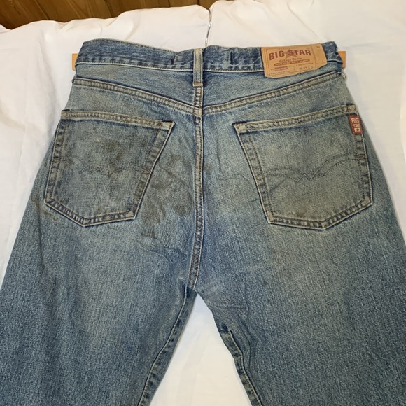 Men’s Big Star Vintage denim Roped Dyed Ring Fabric Light Blue Straight Jeans - Picture 5 of 5